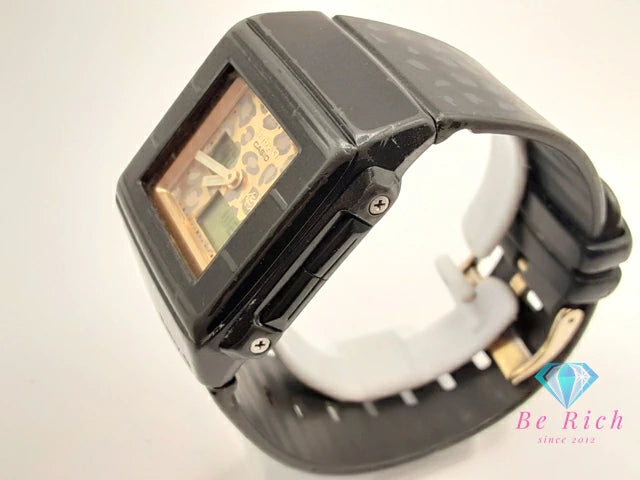 カシオ CASIO G-SHOCK Baby-G KESHA コラボ レディース 腕時計 BGA-200KS スクエア レオパード ゴールド ブラック 黒 樹脂 ブレス アナデジ ウォッチ ベビージー カスケット CASKET ケシャ 【中古】【送料無料】 ht5954