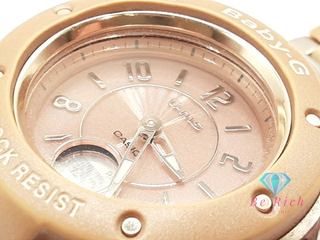 カシオ CASIO BabyG G-MS 電波 ソーラー レディース 腕時計 MSG-3001CJ ピンク ベージュ シルバー SS ブレス アナデジ クォーツ QZ ウォッチ G-SHOCK ベビージー ジーミズ 【中古】【送料無料】ht5961
