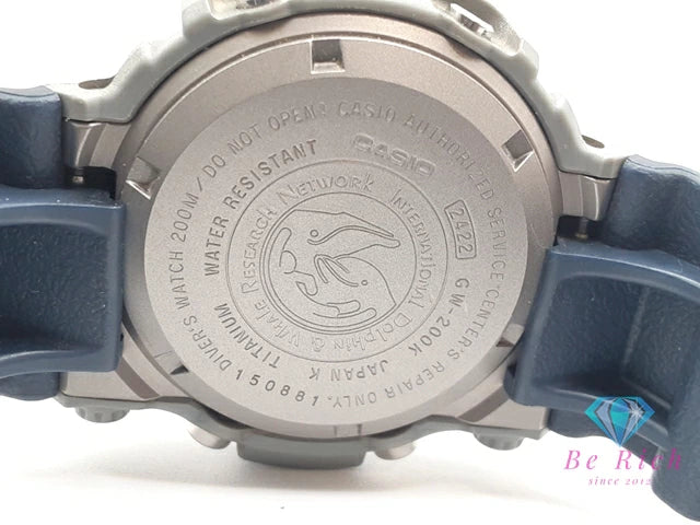 カシオ CASIO G-SHOCK フロッグマン GW-200K タフ ソーラー メンズ 腕時計 イルカ クジラ 国際会議 モデル ネイビー 紺 シルバー チタン 樹脂 ブレス デジタル クォーツ QZ ウォッチ ジーショック Gショック 2001 FROGMAN 【中古】【送料無料】ht5962