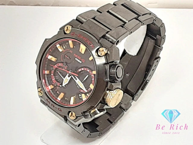 カシオ CASIO G-SHOCK MR-G 赤備え 深紅 電波 ソーラー メンズ 腕時計 MRG-B2000 黒 ブラック レッド チタン ブレス アナログ クォーツ スポーツ カジュアル ウォッチ 高級 最高峰 Gショック ジーショック 【中古】【送料無料】 ht5965