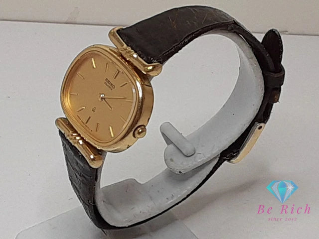 セイコー SEIKO レディース 腕時計 2320-5400 ゴールド ブラウン 茶 SS GP レザー ブレス アナログ クォーツ QZ ウォッチ 【中古】【送料無料】 ht5973