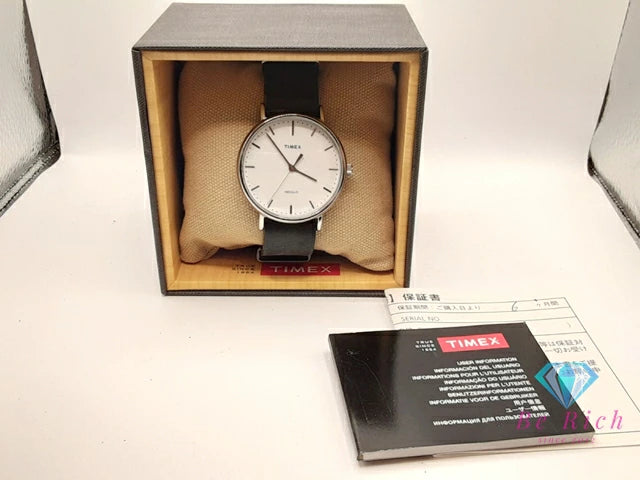 タイメックス TIMEX INDIGLO ウィークエンダー フェア フィールド メンズ 腕時計 TW2P91300 白 ホワイト 黒 ブラック SS レザー ブレス アナログ クォーツ QZ ウォッチ ナイト ライト 【中古】【送料無料】 ht6002