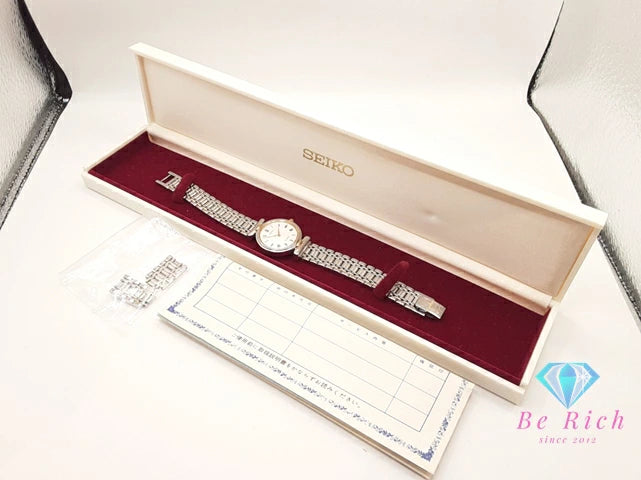 セイコー SEIKO エクセリーヌ レディース 腕時計 7320-0380 白 ホワイト シルバー ゴールド SS GP ブレス アナログ クォーツ QZ ウォッチ Exceline 【中古】【送料無料】 ht6012