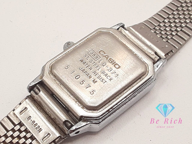 カシオ CASIO レディース 腕時計 LQ-371 角型 スクエア シルバー SS ブレス アナログ クォーツ QZ ウォッチ 【中古】【送料無料】ht6022
