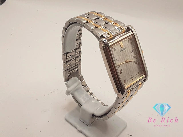 セイコー SEIKO メンズ 腕時計 V701-5E30 白 ホワイト ゴールド SS GP ブレス アナログ クォーツ QZ ウォッチ 【中古】【送料無料】 ht6082
