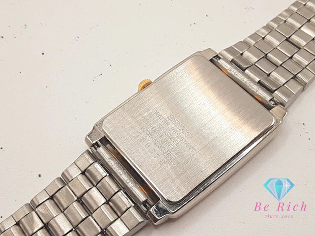 セイコー SEIKO メンズ 腕時計 V701-5E30 白 ホワイト ゴールド SS GP ブレス アナログ クォーツ QZ ウォッチ 【中古】【送料無料】 ht6082