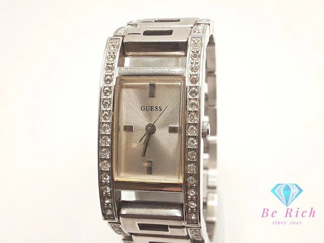 ゲス GUESS レディース 腕時計 W11088L1 プラットフォームGコレクション ジルコニア ベゼル シルバー SS ブレス アナログ クォーツ QZ ウォッチ 【中古】【送料無料】 ht6101
