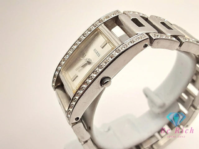ゲス GUESS レディース 腕時計 W11088L1 プラットフォームGコレクション ジルコニア ベゼル シルバー SS ブレス アナログ クォーツ QZ ウォッチ 【中古】【送料無料】 ht6101