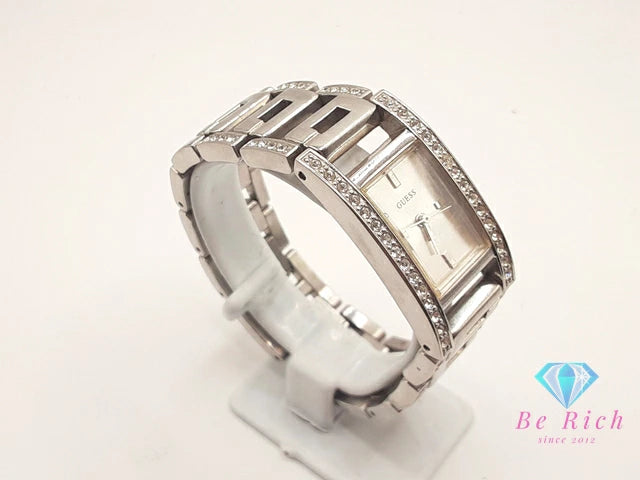 ゲス GUESS レディース 腕時計 W11088L1 プラットフォームGコレクション ジルコニア ベゼル シルバー SS ブレス アナログ クォーツ QZ ウォッチ 【中古】【送料無料】 ht6101