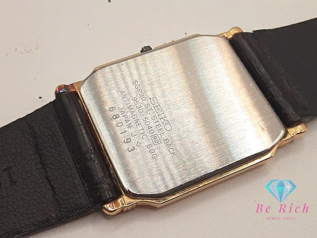 セイコー SEIKO ドルチェ メンズ 腕時計 9530-5040 ゴールド ブラック 黒 SS GP レザー ブレス アナログ クォーツ QZ ウォッチ DOLCE 【中古】【送料無料】 ht6103