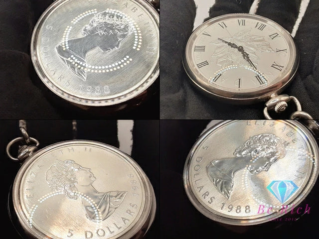 シルバー SILVER 925 コイン ポケット ウォッチ 懐中時計 アナログ クォーツ QZ メーカー記載なし スターリング STERLING SV 鉄道時計 【中古】【送料無料】 ht6109