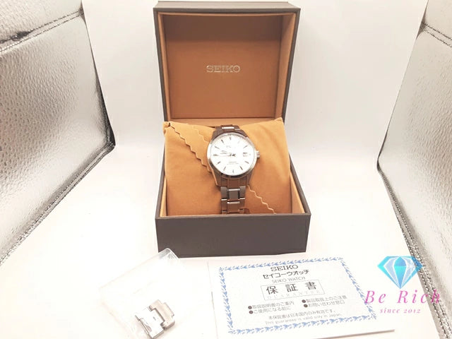美品 セイコー SEIKO プレサージュ デイト 自動巻き メンズ 腕時計 SARX115 6R55-00E0 白 ホワイト シルバー SS ブレス オートマ AT ウォッチ PRESAGE 【中古】【送料無料】 ht6112