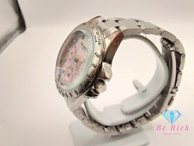 アレサンドラ オーラ ALESSANDRA OLLA マルチファンクション カレンダー レディース 腕時計 AO-282 ピンク シェル シルバー SS ブレス ロゴ アナログ クォーツ QZ ウォッチ トリプル デイデイト 【中古】【送料無料】 ht6114