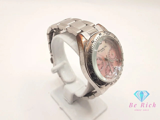 アレサンドラ オーラ ALESSANDRA OLLA マルチファンクション カレンダー レディース 腕時計 AO-282 ピンク シェル シルバー SS ブレス ロゴ アナログ クォーツ QZ ウォッチ トリプル デイデイト 【中古】【送料無料】 ht6114