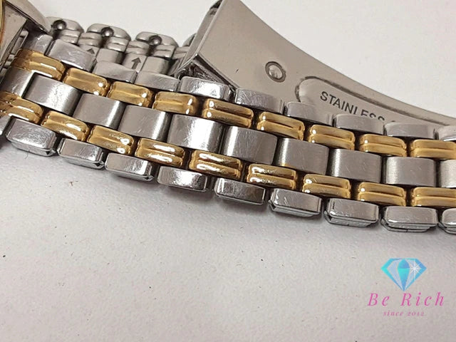 セイコー SEIKO アルバ ALBA レディース 腕時計 V501-0FC0 ラウンド 白 ホワイト シルバー ゴールド SS GP ブレス アナログ クオーツ QZ ウォッチ 【中古】【送料無料】 ht6170