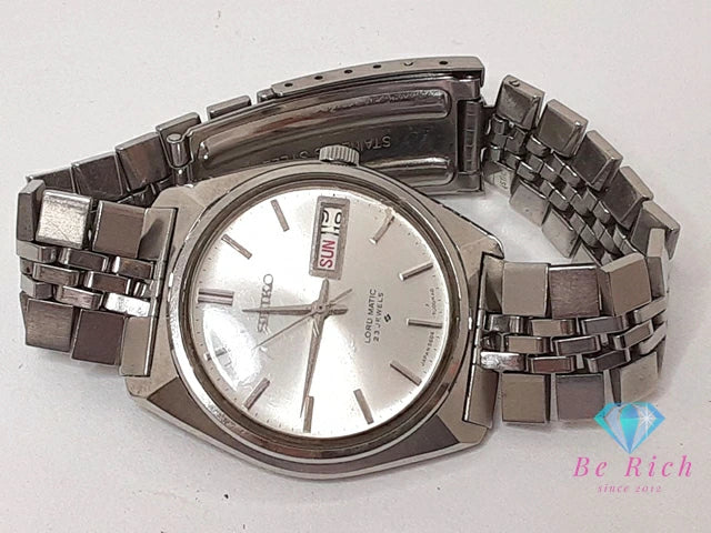 セイコー SEIKO ロードマチック 23石 自動巻き メンズ 腕時計 デイデイト 5606-7000 シルバー SS ブレス オートマ AT アナログ ウォッチ ヴィンテージ アンティーク LM LORD MATIC 【中古】【送料無料】 ht6176