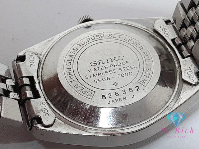 セイコー SEIKO ロードマチック 23石 自動巻き メンズ 腕時計 デイデイト 5606-7000 シルバー SS ブレス オートマ AT アナログ ウォッチ ヴィンテージ アンティーク LM LORD MATIC 【中古】【送料無料】 ht6176