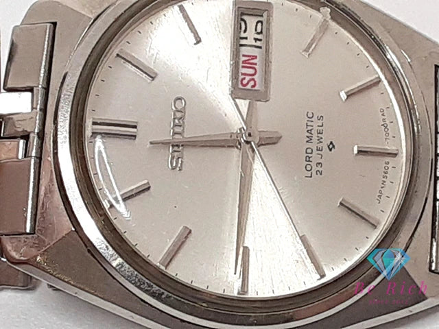 セイコー SEIKO ロードマチック 23石 自動巻き メンズ 腕時計 デイデイト 5606-7000 シルバー SS ブレス オートマ AT アナログ ウォッチ ヴィンテージ アンティーク LM LORD MATIC 【中古】【送料無料】 ht6176
