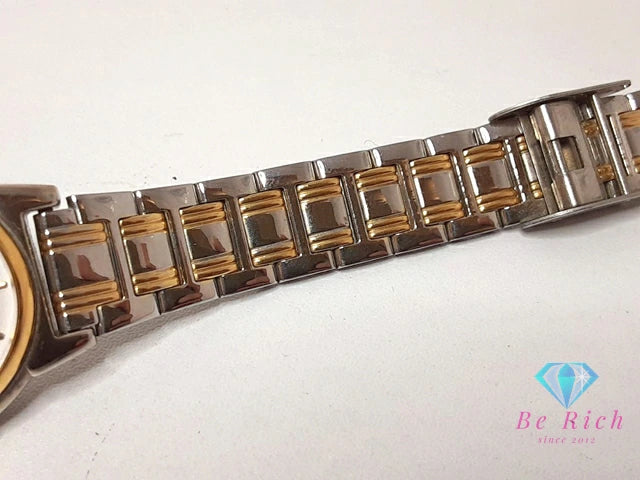 Gion Pini レディース 腕時計 白 ホワイト シルバー ゴールド SS GP ブレス アナログ クォーツ QZ ファッション ウォッチ 【中古】【送料無料】 ht6179