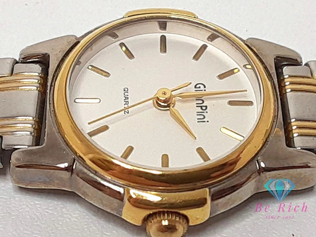 Gion Pini レディース 腕時計 白 ホワイト シルバー ゴールド SS GP ブレス アナログ クォーツ QZ ファッション ウォッチ 【中古】【送料無料】 ht6179