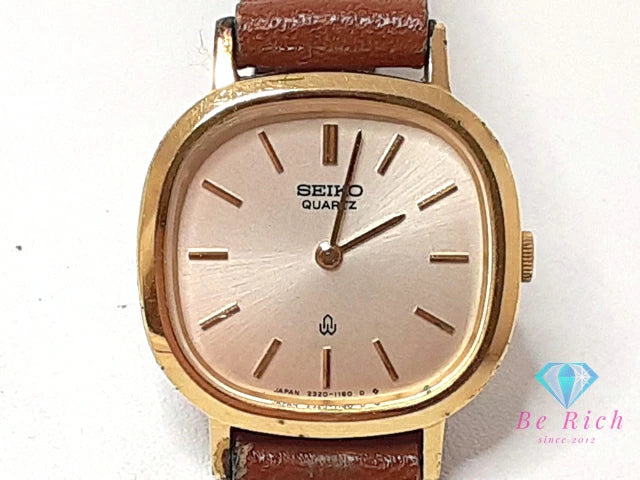 セイコー SEIKO レディース 腕時計 2320-5660 シルバー ブラウン 茶 SS GP レザー ブレス アナログ クォーツ QZ ウォッチ 【中古】【送料無料】 ht6180