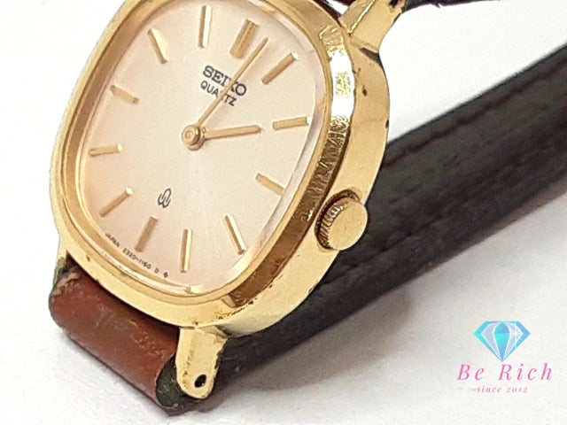 セイコー SEIKO レディース 腕時計 2320-5660 シルバー ブラウン 茶 SS GP レザー ブレス アナログ クォーツ QZ ウォッチ 【中古】【送料無料】 ht6180