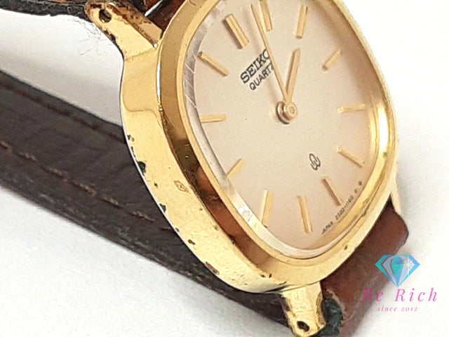 セイコー SEIKO レディース 腕時計 2320-5660 シルバー ブラウン 茶 SS GP レザー ブレス アナログ クォーツ QZ ウォッチ 【中古】【送料無料】 ht6180