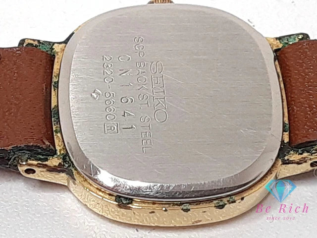 セイコー SEIKO レディース 腕時計 2320-5660 シルバー ブラウン 茶 SS GP レザー ブレス アナログ クォーツ QZ ウォッチ 【中古】【送料無料】 ht6180