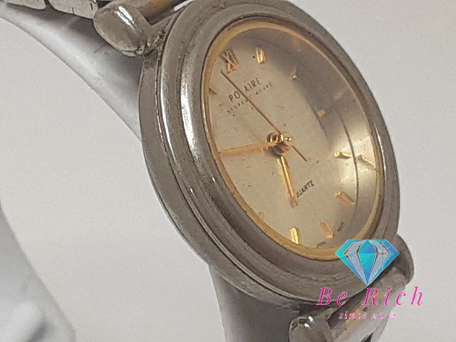 POLAIRE レディース 腕時計 ゴールド シルバー SS ブレス アナログ クォーツ QZ ウォッチ 【中古】【送料無料】 ht6197