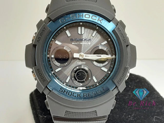 カシオ CASIO G-SHOCK ソーラー 電波 メンズ 腕時計 AWG-M100BC 黒 ブラック 青 ブルー SS 樹脂 ブレス アナデジ クォーツ QZ スタンダード Gショック ジーショック 【中古】【送料無料】ht6214