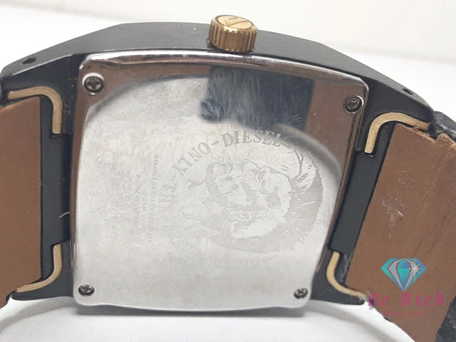 ディーゼル DIESEL レディース 腕時計 デイデイト DZ 5214 スクエア 黒 ブラック SS レザー ブレス アナログ クォーツ QZ ファッション ウォッチ ボーイズ メンズ 【中古】【送料無料】 ht6242