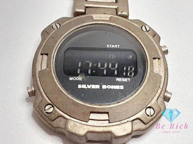 SILVER BONES ストップ ウォッチ カウントダウン タイマー グレー SS デジタル ヴィンテージ アンティーク レトロ 計測 【中古】【送料無料】 ht6256