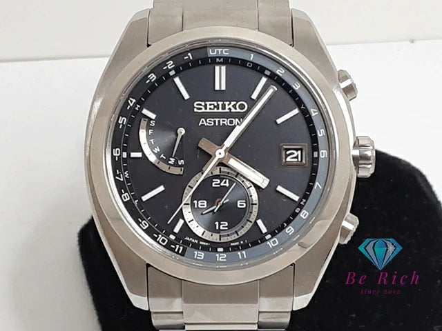 セイコー SEIKO アストロン ソーラー 電波 メンズ 腕時計 デイト SBXY015 8B63-0BA0 黒 ブラック グレー チタニウム チタン ブレス アナログ クオーツ QZ ウォッチ ASTRON 【中古】【送料無料】 ht6260