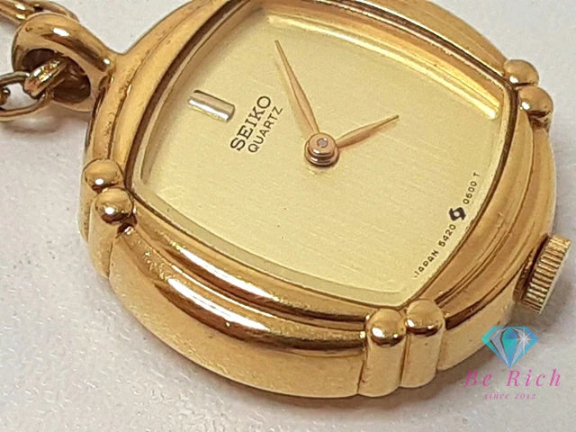 セイコー SEIKO ペンダント ウォッチ 時計 5420-5280 SS GP アナログ クォーツ QZ ロング ネックレス アクセサリー レディース 【中古】【送料無料】 ht6274