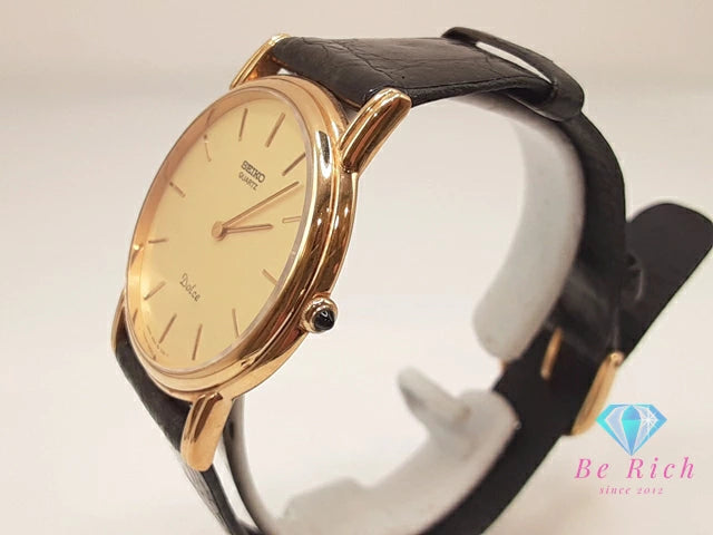 セイコー SEIKO ドルチェ メンズ 腕時計 5930-7020 ゴールド ブラック 黒 SS GP レザー ブレス アナログ クォーツ QZ ウォッチ Dolce 【中古】【送料無料】 ht6323