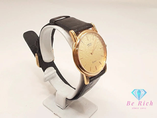 セイコー SEIKO ドルチェ メンズ 腕時計 5930-7020 ゴールド ブラック 黒 SS GP レザー ブレス アナログ クォーツ QZ ウォッチ Dolce 【中古】【送料無料】 ht6323