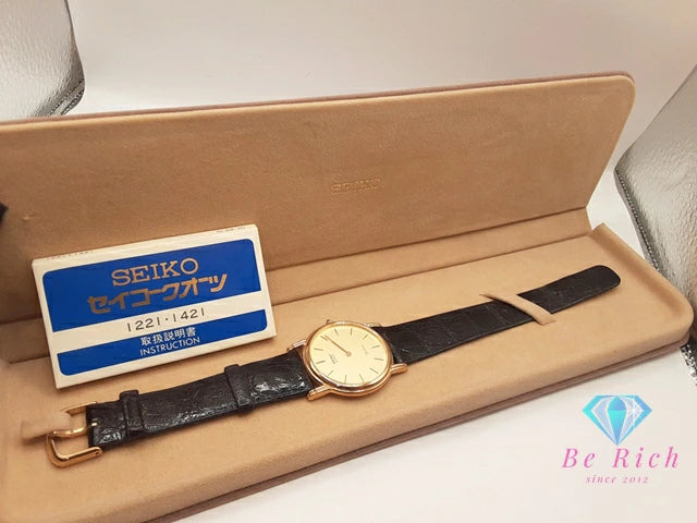 セイコー SEIKO ドルチェ メンズ 腕時計 5930-7020 ゴールド ブラック 黒 SS GP レザー ブレス アナログ クォーツ QZ ウォッチ Dolce 【中古】【送料無料】 ht6323