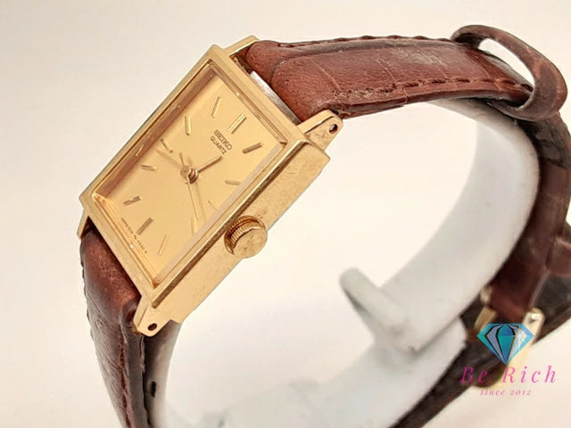 セイコー SEIKO レディース 腕時計 2C21-5190 ゴールド ブラウン 茶 SS レザー ブレス アナログ クオーツ QZ ウォッチ 【中古】【送料無料】 ht6325