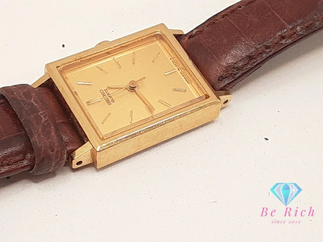 セイコー SEIKO レディース 腕時計 2C21-5190 ゴールド ブラウン 茶 SS レザー ブレス アナログ クオーツ QZ ウォッチ 【中古】【送料無料】 ht6325