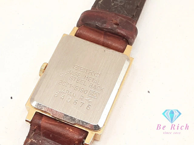 セイコー SEIKO レディース 腕時計 2C21-5190 ゴールド ブラウン 茶 SS レザー ブレス アナログ クオーツ QZ ウォッチ 【中古】【送料無料】 ht6325