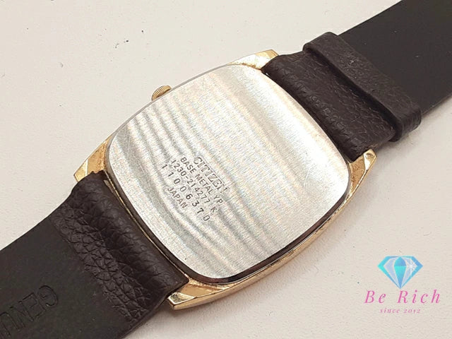 シチズン CITIZEN メンズ 腕時計 1230-214277 ゴールド ブラウン 茶 SS レザー ブレス アナログ クォーツ QZ ウォッチ 【中古】【送料無料】 ht6328