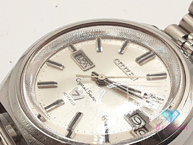 シチズン CITIZEN クリスタル セブン 自動巻き メンズ 腕時計 デイデイト 2942-T シルバー SS ブレス アナログ オートマ AT アンティーク ヴィンテージ ウォッチ Crystal Seven 【中古】【送料無料】 ht6329