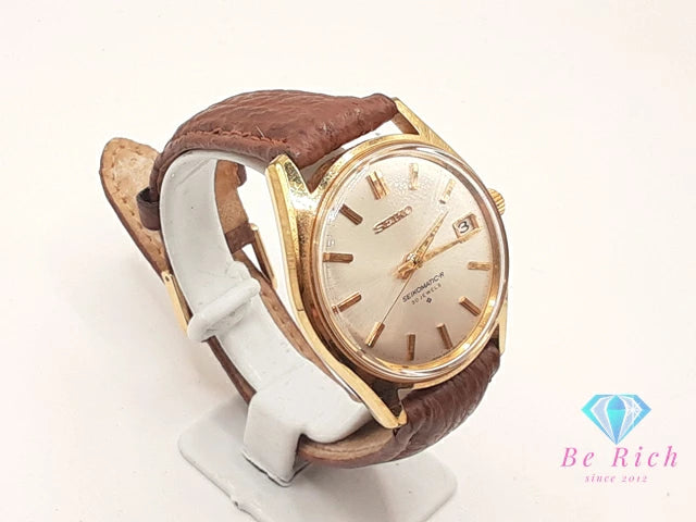 セイコー SEIKO マチック R 30石 自動巻き メンズ 腕時計 デイト 8305-8010 シルバー ブラウン 茶 SS レザー ブレス アナログ AT オートマ ウォッチ アンティーク ヴィンテージ MATIC-R 【中古】【送料無料】 ht6331