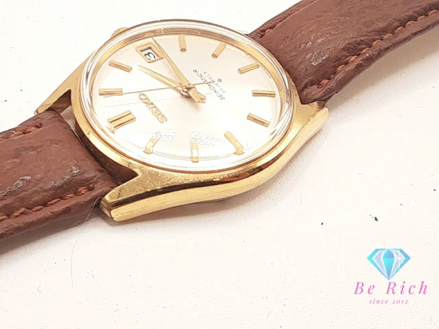 セイコー SEIKO マチック R 30石 自動巻き メンズ 腕時計 デイト 8305-8010 シルバー ブラウン 茶 SS レザー ブレス アナログ AT オートマ ウォッチ アンティーク ヴィンテージ MATIC-R 【中古】【送料無料】 ht6331