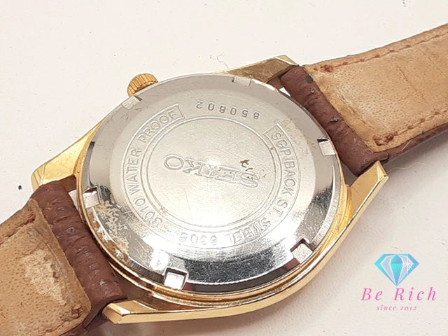 セイコー SEIKO マチック R 30石 自動巻き メンズ 腕時計 デイト 8305-8010 シルバー ブラウン 茶 SS レザー ブレス アナログ AT オートマ ウォッチ アンティーク ヴィンテージ MATIC-R 【中古】【送料無料】 ht6331