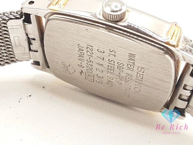 セイコー SEIKO レディース 腕時計 1221-5320 スクエア 白 ホワイト シルバー SS GP ブレス アナログ クォーツ QZ ウォッチ 【中古】【送料無料】 ht6332