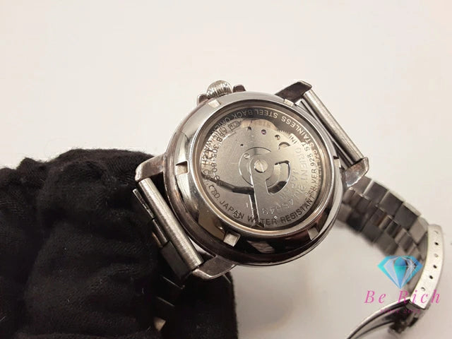 オリエント ORIENT シルバー 925 銀無垢 21石 自動巻き メンズ 腕時計 デイデイト 46B 305 60CS ギョーシェ ツートーン シースルー SS GP ブレス ロゴ アナログ オートマ AT ウォッチ SILVER アンティーク ヴィンテージ 【中古】【送料無料】 ht6333