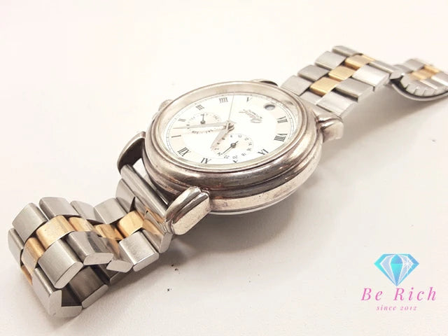 オリエント ORIENT シルバー 925 銀無垢 21石 自動巻き メンズ 腕時計 デイデイト 46B 305 60CS ギョーシェ ツートーン シースルー SS GP ブレス ロゴ アナログ オートマ AT ウォッチ SILVER アンティーク ヴィンテージ 【中古】【送料無料】 ht6333