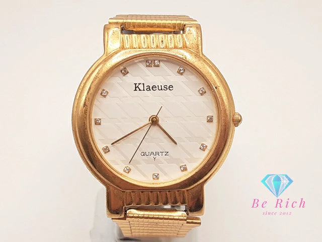 クロイゼ klaeuse ユニセックス ボーイズ 腕時計 HF-013 Y 白 ホワイト ゴールド SS GP ブレス アナログ クォーツ QZ ウォッチ メンズ レディース 【中古】【送料無料】 ht6342
