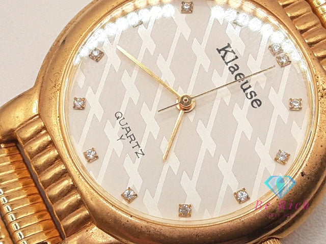 クロイゼ klaeuse ユニセックス ボーイズ 腕時計 HF-013 Y 白 ホワイト ゴールド SS GP ブレス アナログ クォーツ QZ ウォッチ メンズ レディース 【中古】【送料無料】 ht6342